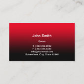 Automotive Professional Black & Red Car Auto Business Card (Back)