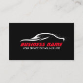 Automotive Professional Black & Red Car Auto Business Card (Front)