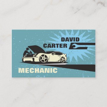 Automotive / Racing / Car Mechanic Business Card by paplavskyte at Zazzle
