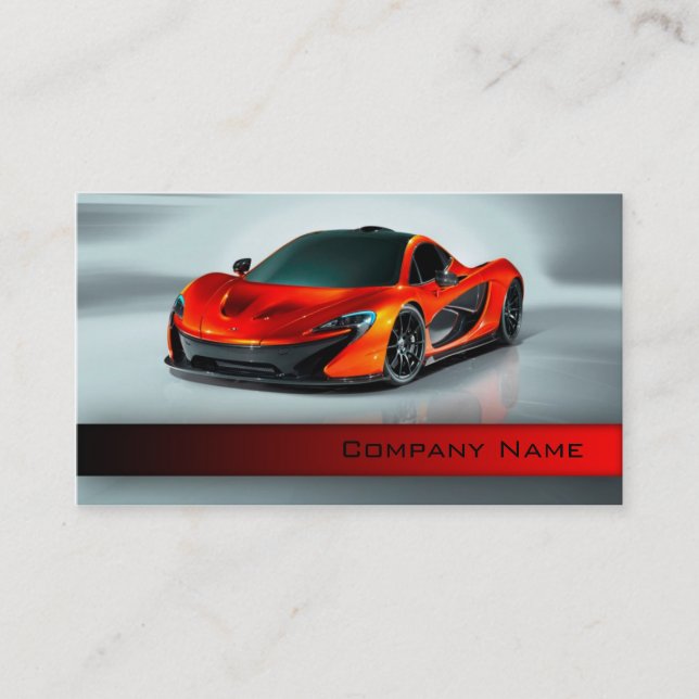 Automotive / Racing / Car Red Fast Speed Racer Business Card (Front)