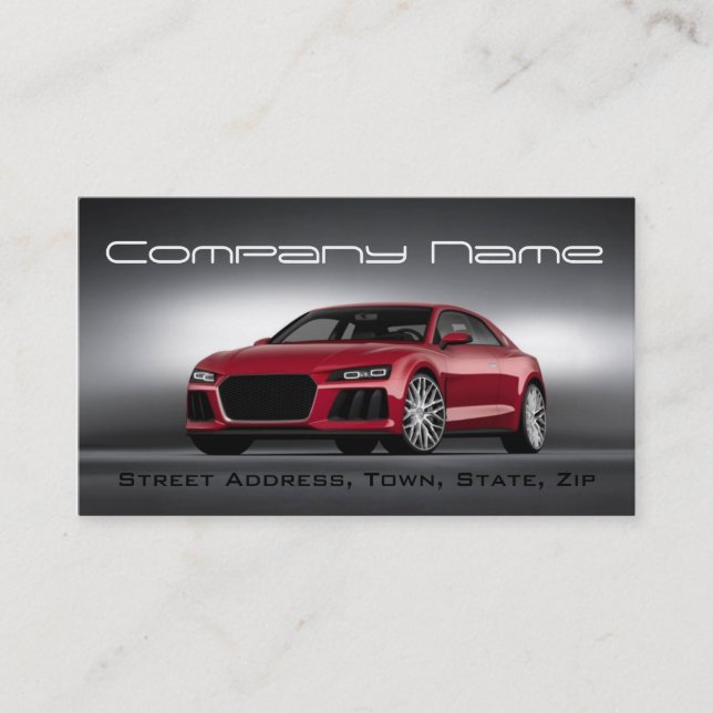 Automotive Racing Red Car Speed Business Card (Front)