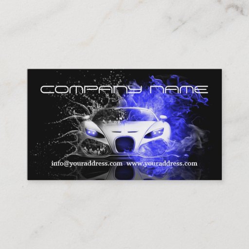 Customizable Automotive Racing White Car Fast Black Card