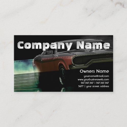 Automotive Red American Retro Muscle Car Business Card Templates