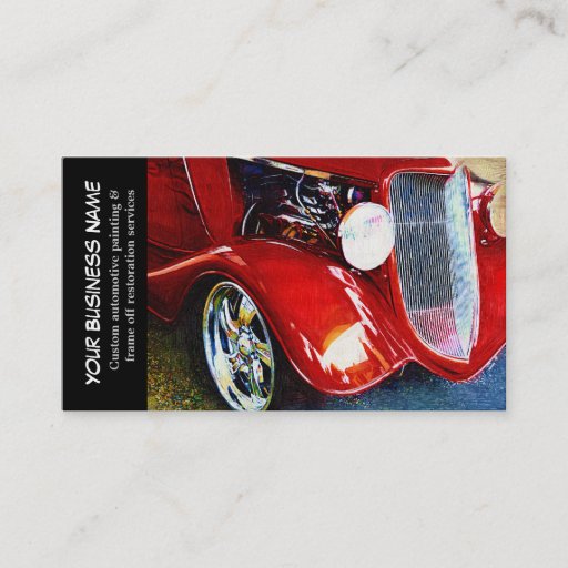 Customizable Automotive Red Classic Car Auto Painting Biz Business Card Template