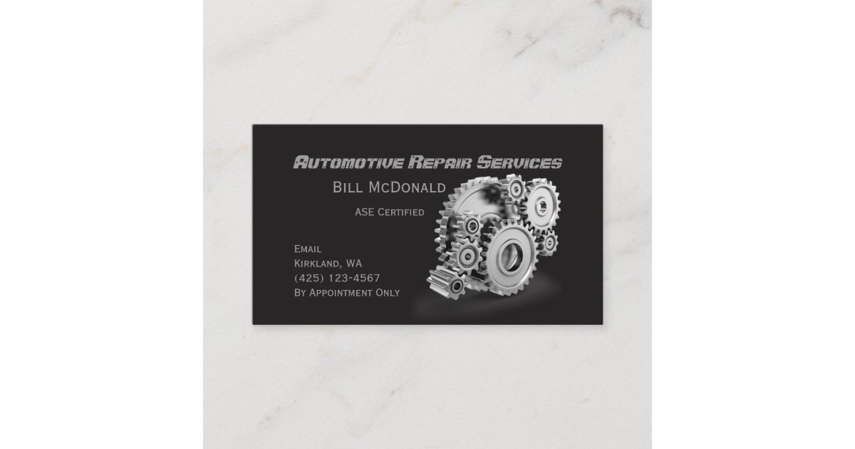 Automotive Repair Business Card Zazzle