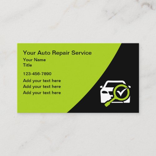 Automotive Repair Service Mechanic Business Cards