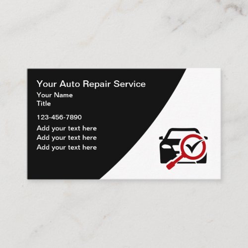 Automotive Repair Service Mechanic Business Cards