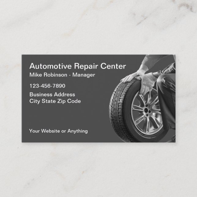 Automotive Repair Service Simple Business Cards (Front)