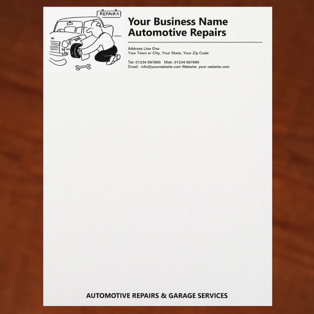 Automotive Repairs Garage Services Business Letterhead (Creator Uploaded)