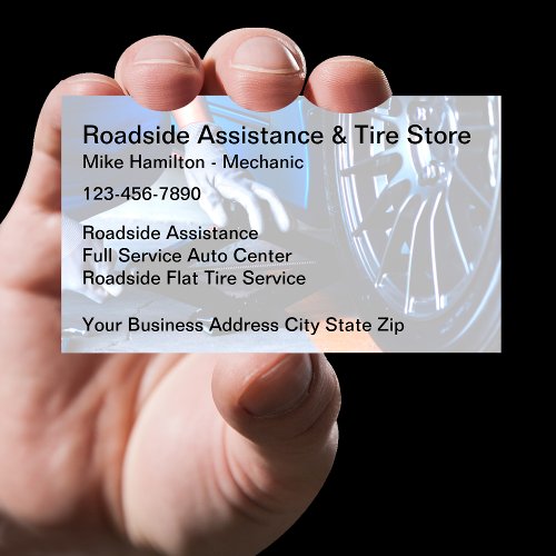 Automotive Roadside Assistance Business Card