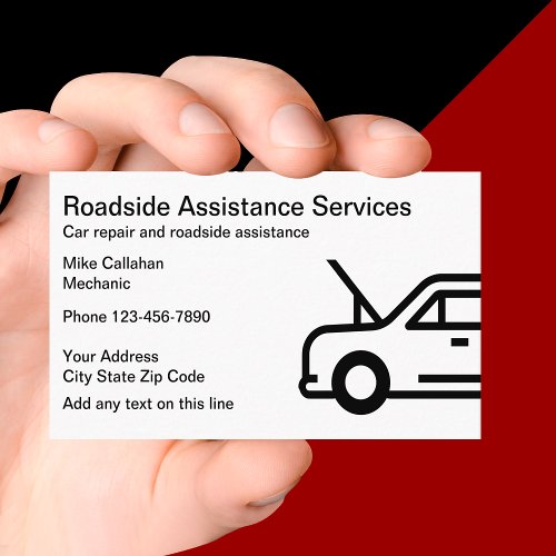 Automotive Roadside Assistance Business Card