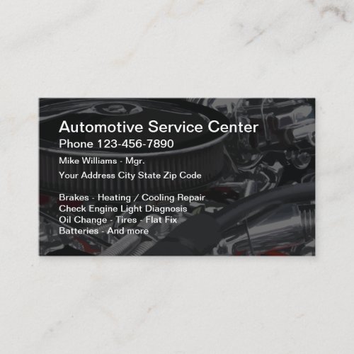 Automotive Service Center Business Card