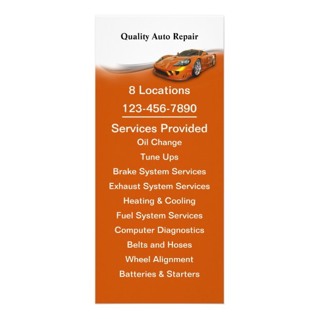 Automotive Service Rack Card (Front)