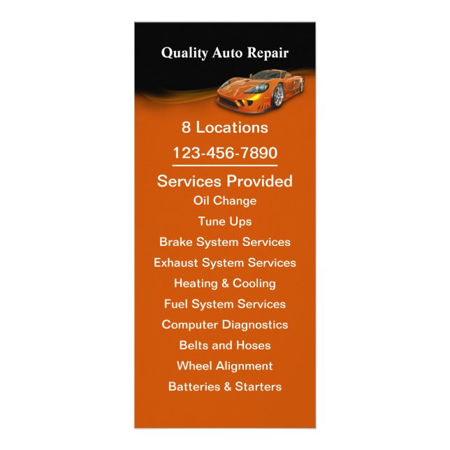 Automotive Service Rack Card (Front)