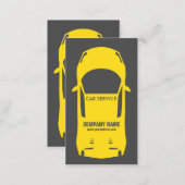 Automotive Service Yellow Car Model Grey Card (Front/Back)