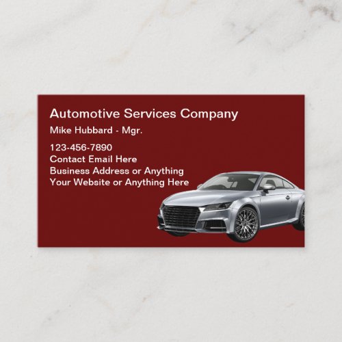 Automotive Services Business Card Modern