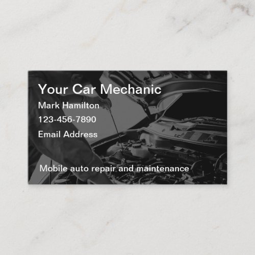 Automotive Services Car Mechanic Business Card