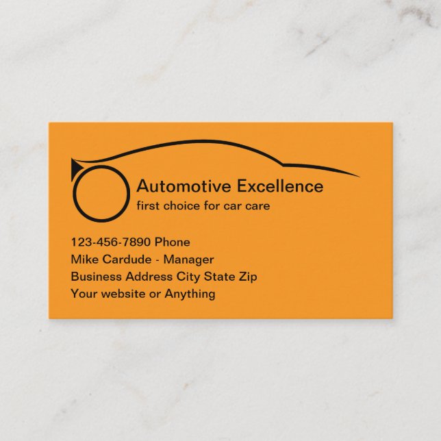 Automotive Services Cool Business Cards (Front)