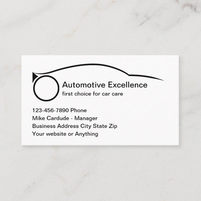 Automotive Services Cool Business Cards (Front)