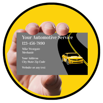 Automotive Services Roadway Theme Business Card by Luckyturtle at Zazzle