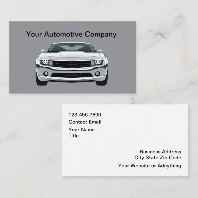 Automotive Services Simple Business Cards (Front/Back)