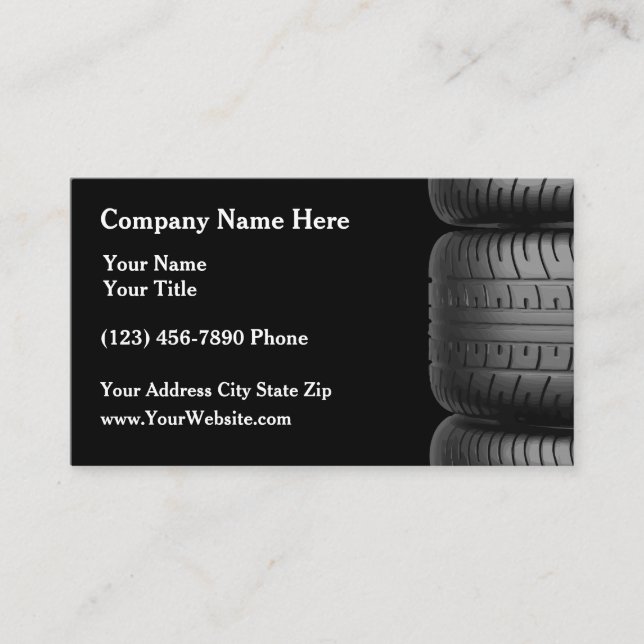 Automotive Services Tire Tread Design Business Card (Front)
