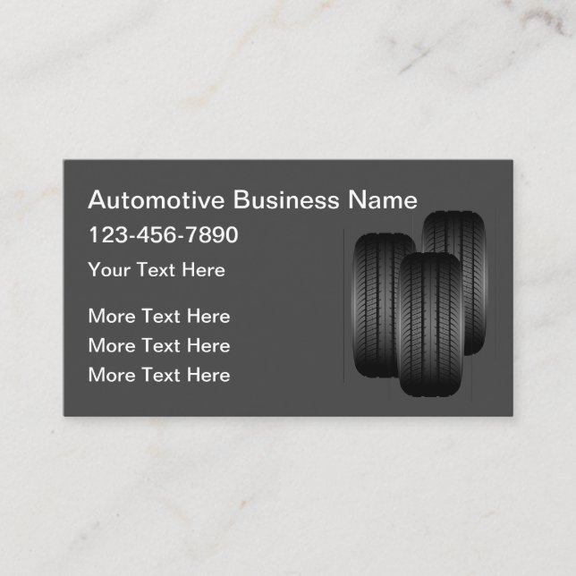 Automotive Services Tires Theme Business Card (Front)