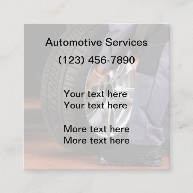Automotive Services Unique Business Cards (Front)