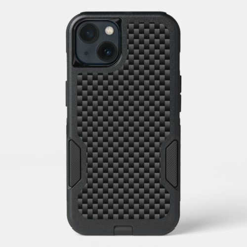 Automotive Style Black Carbon Fiber Print on a iPhone 13 Case