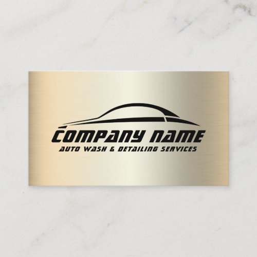 Automotive style car logo faux metallic business c business card