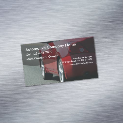 Automotive Theme Business Card Magnet