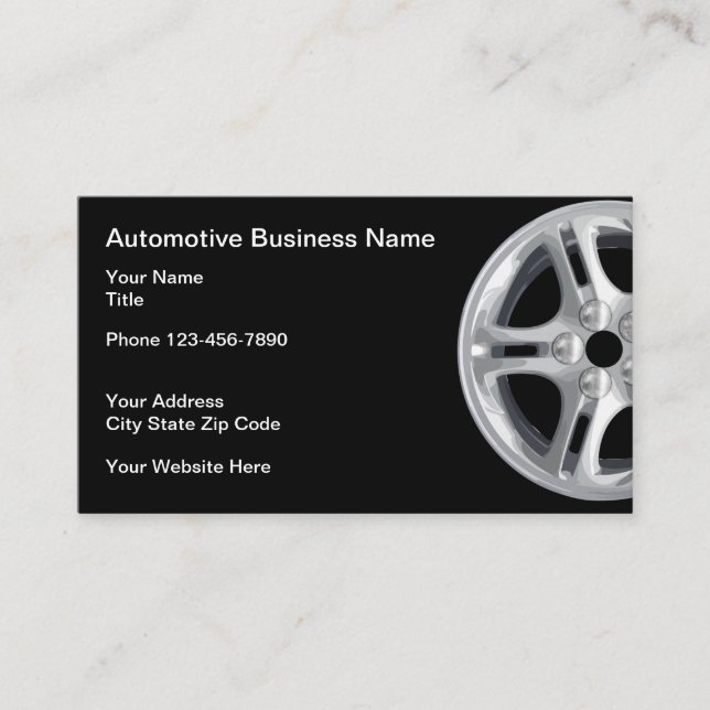 Automotive Theme Business Cards (Front)