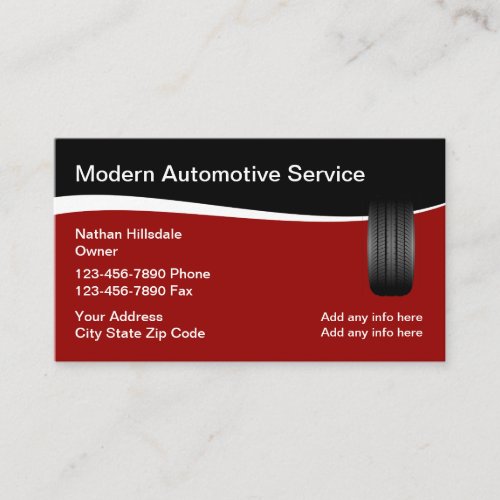 Automotive Theme  Car Tire Business Cards