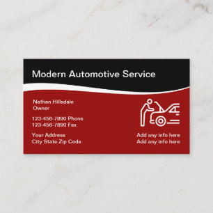 Automotive Theme With Car Repair Graphic Business Card