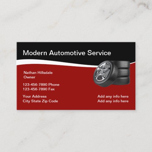 Automotive Theme With Tires Business Card