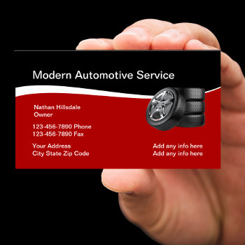 Automotive Theme With Tires Business Card by Luckyturtle at Zazzle