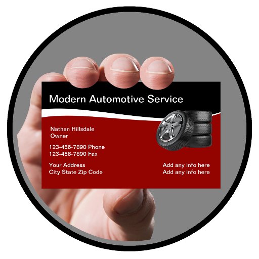 Customizable Automotive Theme With Tires Business Card