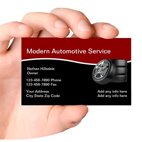 Automotive Theme With TIres Stacked Business Card