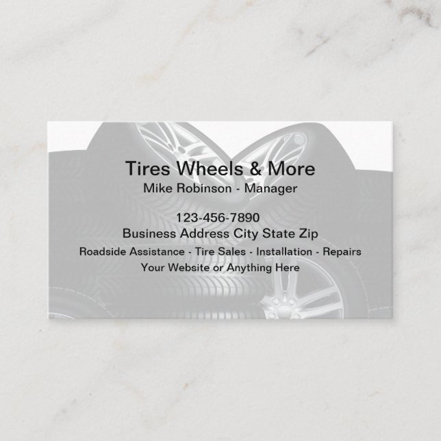 Automotive Tire Services Business Cards (Front)
