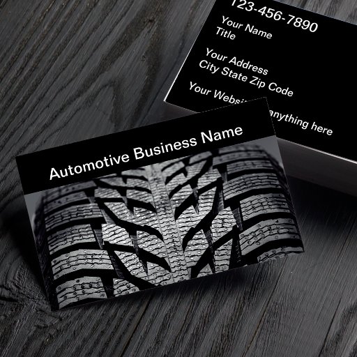 Customizable Automotive Tire Tread Theme Business Card