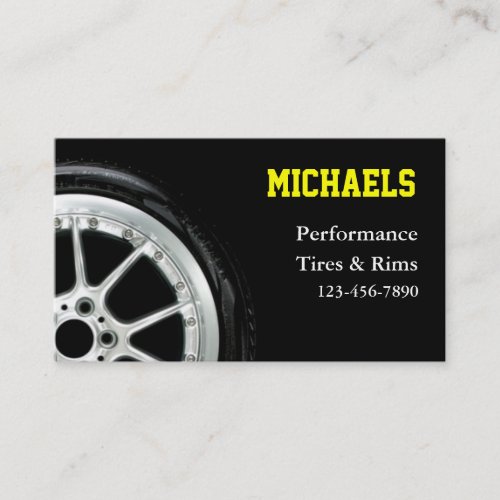 Automotive Tires and Rim Sales Business Card