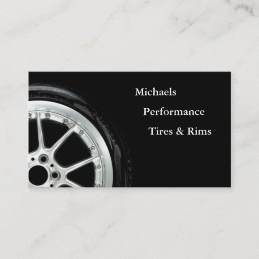 Customizable Automotive Tires and Rim Sales Business Cards