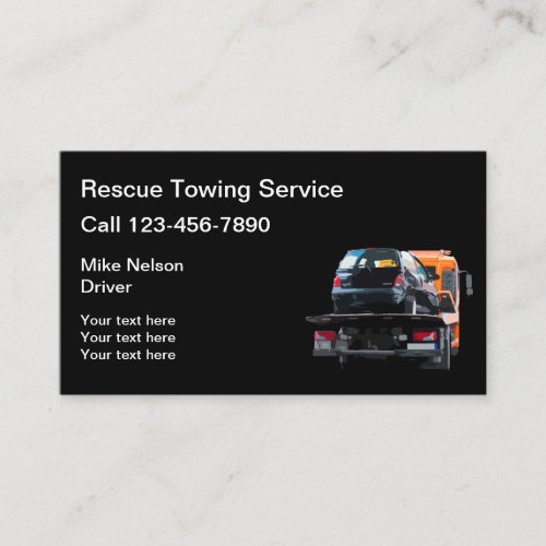 Automotive Towing and Wrecker Service Business Card