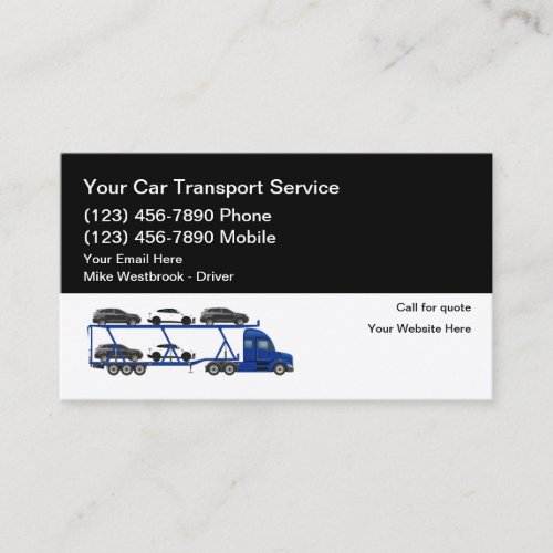 Automotive Transport Car Carrier Modern Business Card