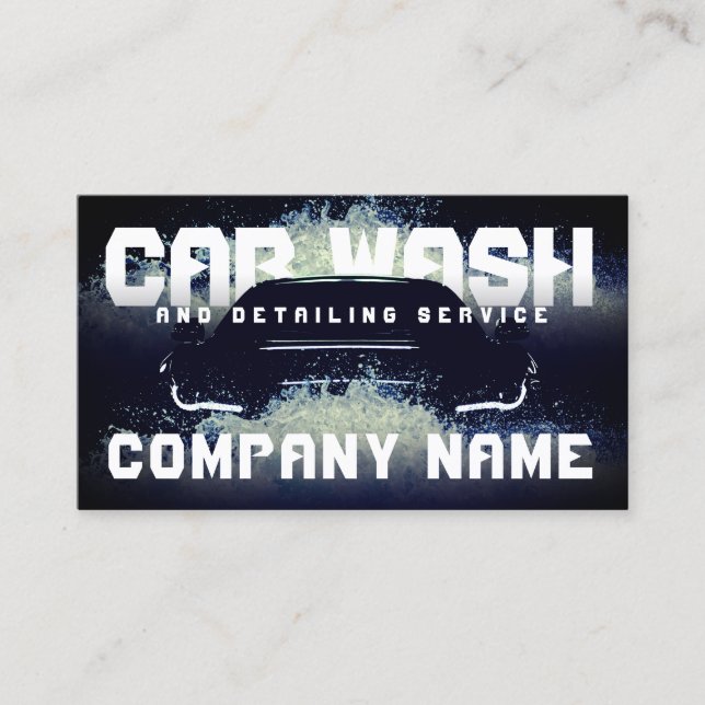 Automotive wash waves  business card (Front)