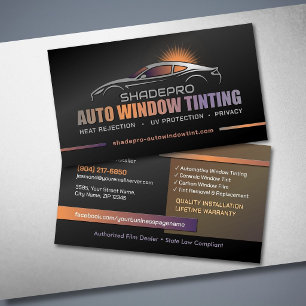 Automotive Window Tinting Ceramic Tint Installer Business Card