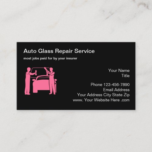 Automotive Window Windshield Repair Business Cards