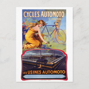 Automoto Cycles 1914 Vintage Advertising Poster Postcard