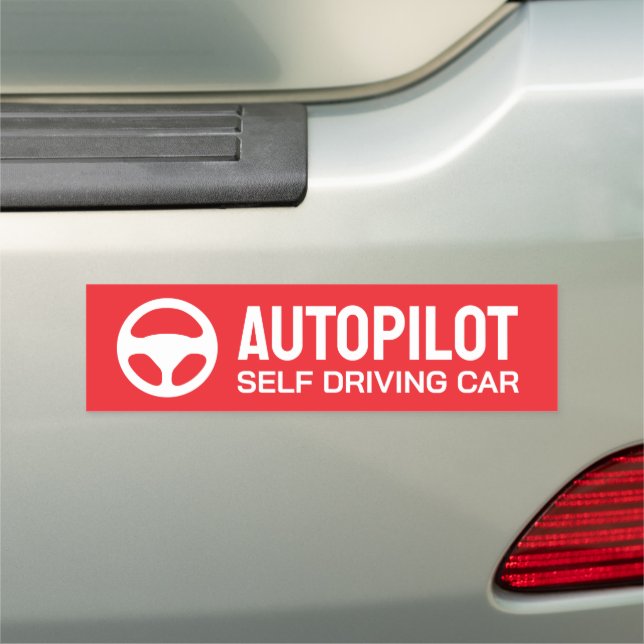 AutoPilot Self Driving Car Sign Bumper Magnet (In Situ)