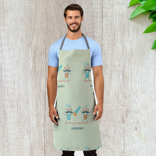 Autopsist Medical Humor with Mustache Characters  Apron